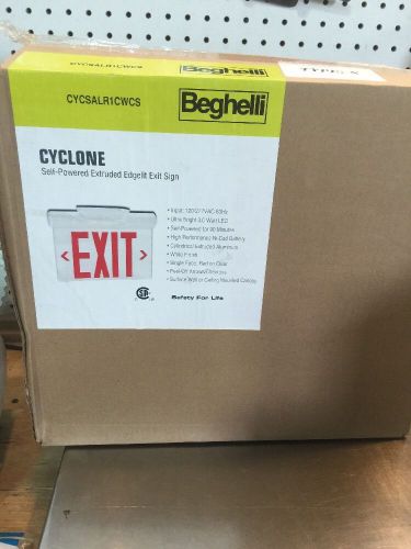 Beghelli CYCSALR1CWCS Cyclone Self Powered Extruded Edgelit Exit Signs