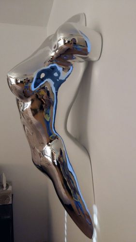 SEXY Female &#034;Wall Mount Torso&#034; &#034;CHROME&#034; Mannequin Brand New LifeLike Appearance