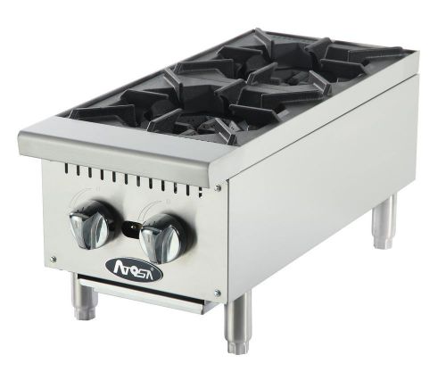 Atosa usa athp-12-2 heavy duty stainless steel 12&#034; hot plate 2 burner nat gas lp for sale