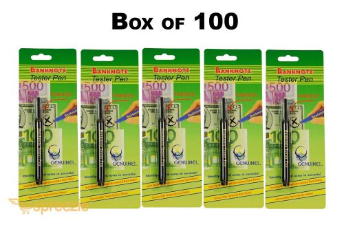 Box of 100 counterfeit money detection pen marker fake dollar bills currency new for sale