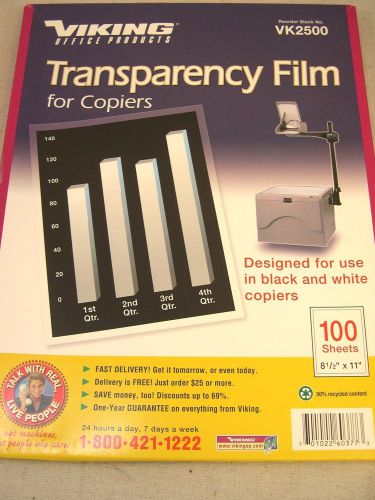 Viking VK 2500 Transparency Film for B&amp;W Copiers 100+ Sheets