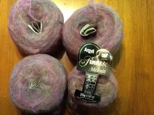 Argyll finesse mohair yarn, 25 g, made in England, new old stock lot