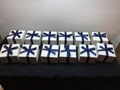 Ring Boxes With Blue Bows One Dozen