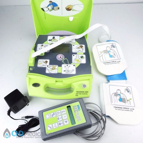 Zoll aed plus trainer w/ pads &amp; remote training cpr/basic life support complete for sale