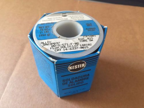 Kester solder 1 lb solid wire alloy sn63pb37 qq-s-571-f-ws dia. 0.015&#034; core sw for sale