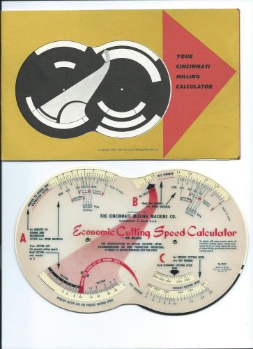 ORIGINAL 1955 CINCINNATI MILLING CALCULATOR WITH BOOKLET