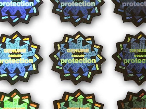 Hologram stickers tamper-proof, security labels, numbered 105 lot for sale