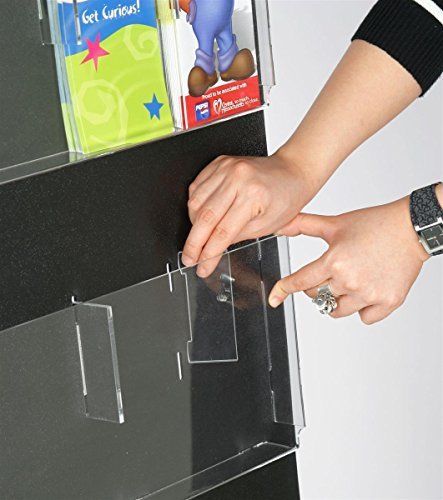 Displays2go wall mounted literature rack, hanging with adjustable pockets, 29x35 for sale