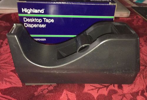 NEW IN BOX Highland Desktop Tape Dispenser BLACK MATT WEIGHTED BOTTOM FOAM PAD