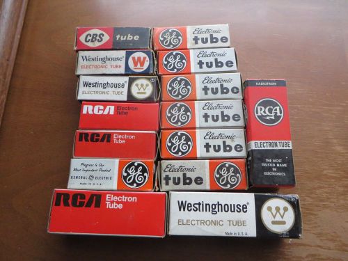 Lot of 16 Old Odd Electronic Tubes GE - RCA - CBS - WESTINGHOUSE - LAFAYETTE