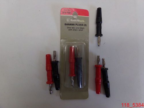 Qty=7 nos radioshack 274-730c banana plugs 3 red, 4 black with strain relief for sale