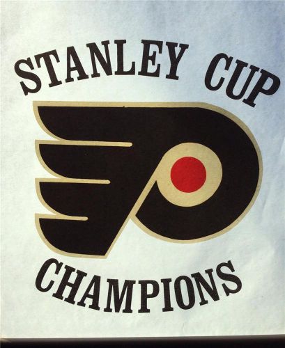 Vintage Philadelphia Flyers Hockey NHL Iron On Transfer Stanley Cup Champions