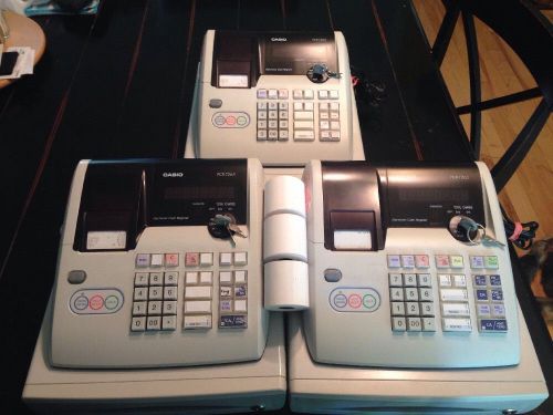 Lot Of 3 Casio PCR-T265 POS Electronic Cash Registers w/Keys