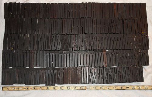 Rare 15 Line 2.5&#034; Page &amp; Co Gothic XXX Condensed Letterpress Wood Type 220 piece