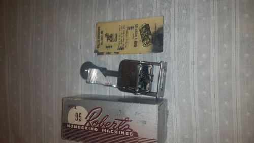 VINTAGE ROBERTS 7 WHEEL NUMBERING MACHINE MODEL WITH OWNERS MANUAL &amp; BOX