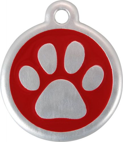RedDingo Paw Tag with Call Center Number Large Red