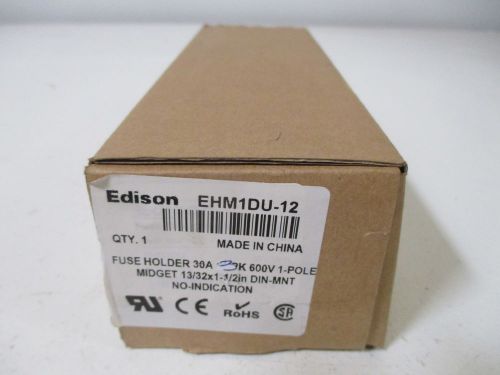 LOT OF 3 EDISON EHM1DU-12 FUSE HOLDER *NEW IN A BOX*