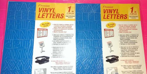 2 Packs Of New Deflect-o One Inch 1&#034; Stick-On BLUE Vinyl Letters... 4 sheets