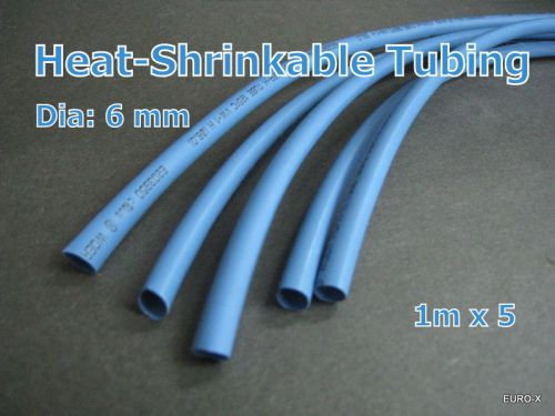 Blue 1/4&#034; heat 2:1 shrink tubing polyolefin dia 6mm total16 ft (5m) #r7 for sale