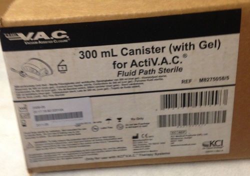 Box of 5 KCI ActiVAC 300 ml Canisters with Gel &amp; Sterile Fluid Path #M8275058/5