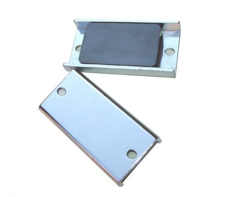 2pcs Ceramic Channel Magnet 3&#034;x 1.5&#034;x 0.46&#034; thick Two Mounting Slots 0.195x0.2&#034;