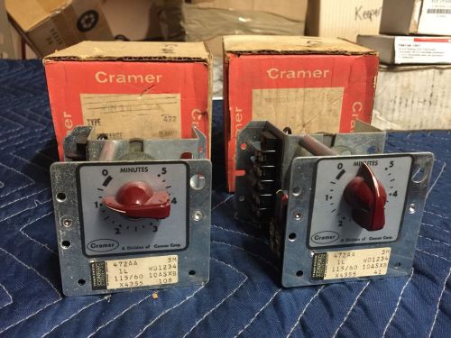 2 Cramer 472AA 5 Minute timer New Old Stock