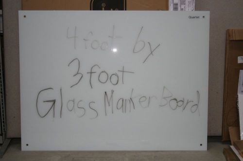 Quartet infinity 4&#039; x 3&#039; white magnetic glass marker board for sale