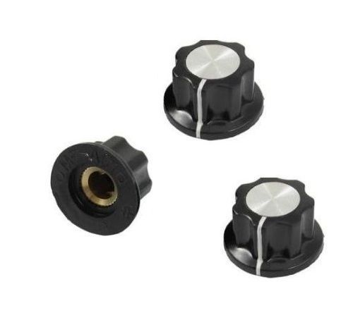 5pcs Adjustable Turn 16mm Top 6mm Shaft Insert Dia Potentiometer Rotary Knobs