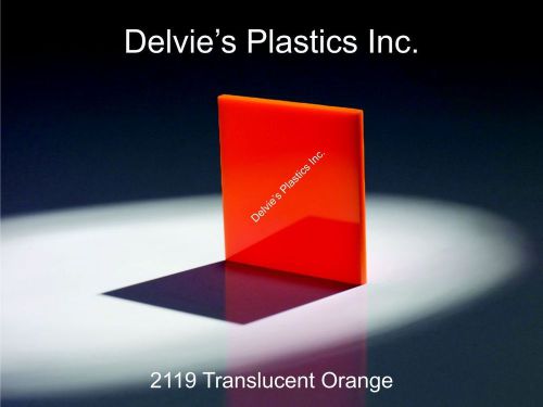 1/4&#034; 2119 Orange Translucent Cell Cast Acrylic Sheet  12&#034; x 12&#034;