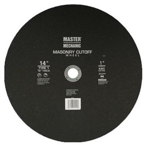 Master mechanic 14&#034; x 1/8&#034; x 1&#034; arbor masonry cutoff wheel 767183 for sale