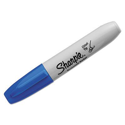 Permanent marker, 5.3mm chisel tip, blue, dozen, sold as 1 dozen for sale