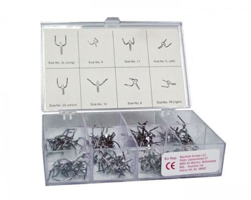 Dental Pre-Formed Clasp Kit 2L, 2S, 7L, 7R, 8, 9, 10, and 11 For Partials