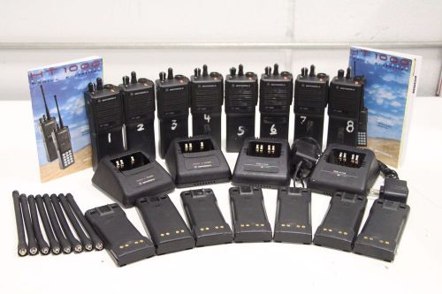 Lot of (8) Motorola HT-1000 HandHeld VHF, 14x NTN7143C-R 3x Charger + Manual