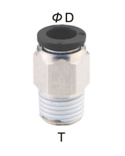 PneumaticPlus PC-1/4-N2 Push to Connect Tube Fitting, Male Straight - 1/4&#034; Tube