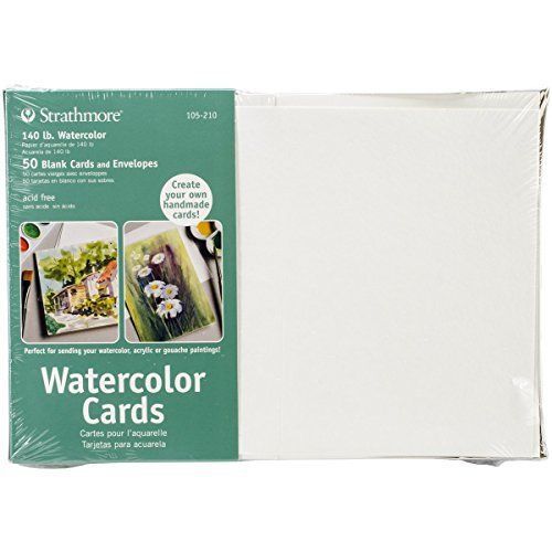 Strathmore 105210 Strathmore Cards and Envelopes, 5-Inch by 7-Inch, Watercolor,