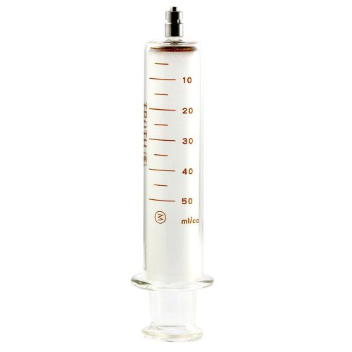 50ml truth glass syringe with metal luer lock, 5ml graduation for sale
