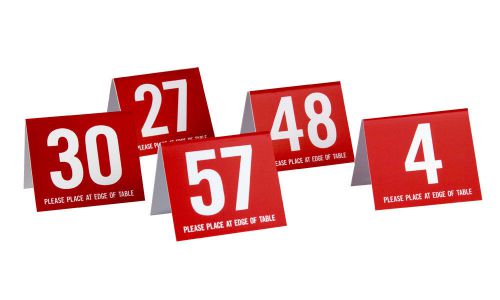 Plastictable numbers, pack of 50 mixed numbers, red w/white, free shipping for sale