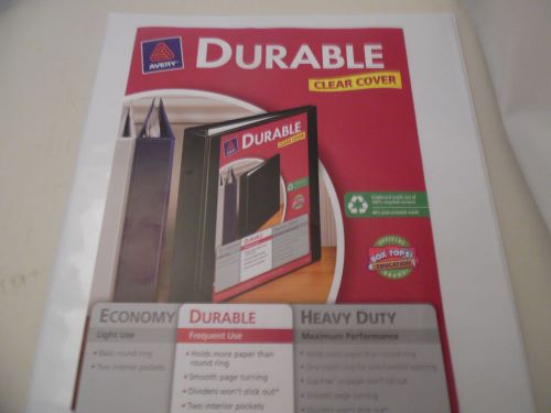 Avery Durable Clear Cover 1/2&#034; Binder  Notebook 100 Sheets White