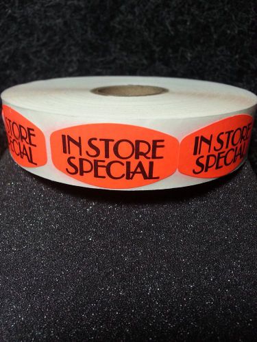 1.5&#034; x .75&#034; IN STORE SPECIAL MERCHANDISE LABELS 1000 PER ROLL free ship STICKERS