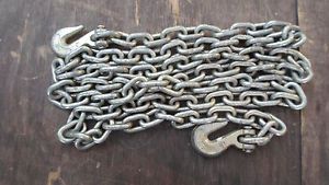 RG7 Chain 3/8&#034; Logging Tractor Towing TruckerTransport 12&#039; Chain w/ Hooks
