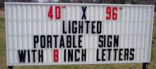 40x96 outdoor portable sign.  new! comes with letters.  40x96 lighted sign for sale