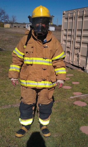 Authentic morning pride mens fire fighter suit-hat,helmet,jacket,pants,boots for sale