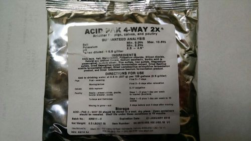 Acid Pak 4 way 2X  Water Soluble Concentrate Acidifier Livestock Poultry Pig 8oz