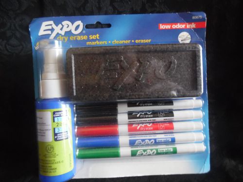 Expo Low-Odor Dry Erase Set, Fine Point, 7-Piece With Cleaner, Assorted Colors
