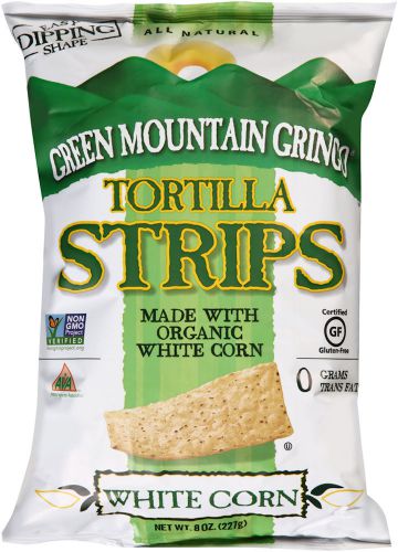 Green mountain gringo white corn tortilla strip, 8 oz for sale