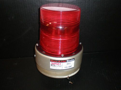 TARGET TECH RED STROBLE LIGHT MODEL # 851 TESTED. AUTO, MUSIC, RESCUE, FIRE