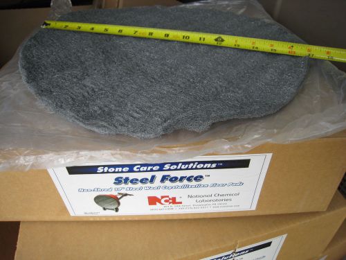 NCL STONE CARE SOLUTIONS STEEL FORCE NON-SHED Steel Wool 17&#034; FLOOR PADS WOVEN