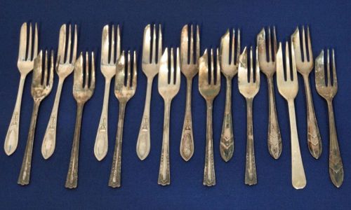 Vintage Silver Plated Silverware Flatware Craft Lot 16 Aesthetic Pastry Forks