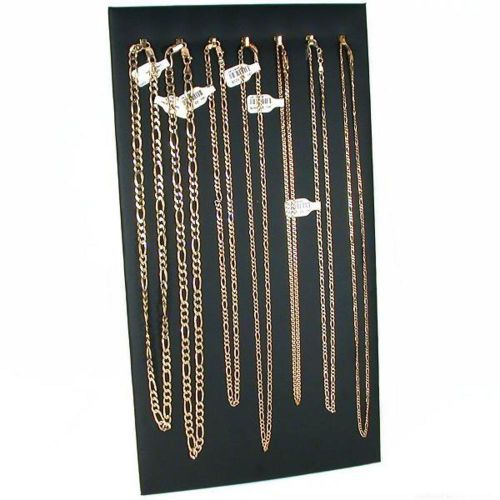 7 Hook Black Faux Leather Necklace Chain Board Display