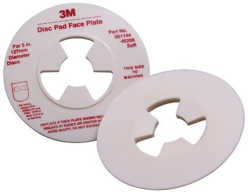 3M Disc Pad Face Plate 45208, 5&#034; Diameter, Soft, White (Pack of 10)